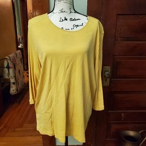 CJ BANKS SATIN TRIM 3/4 SLEEVE TEE SIZE 2X